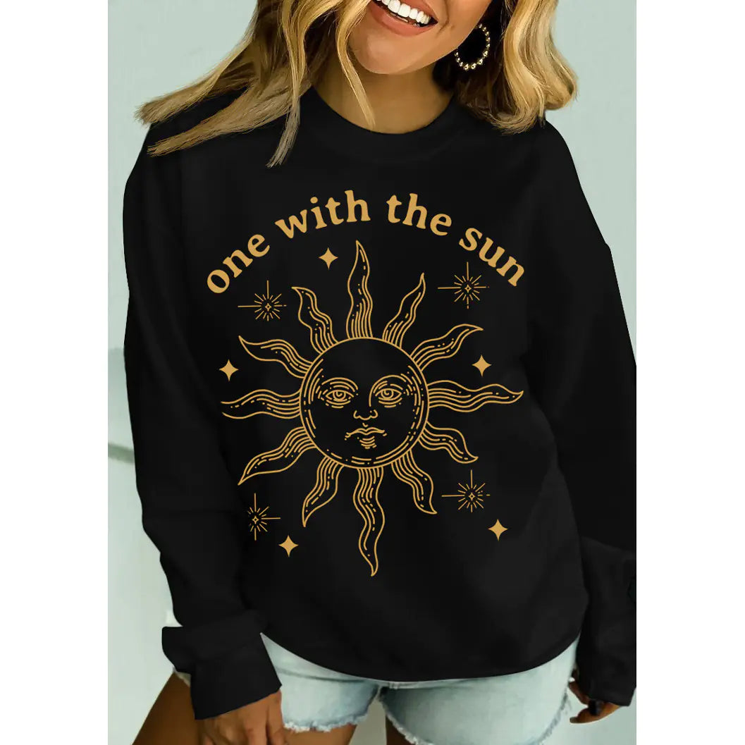 Vintage Embroidery Print Loose Sweater for Women - Mystic Edge