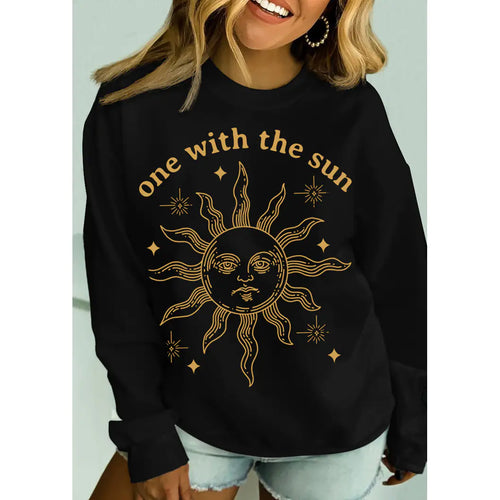 Vintage Embroidery Print Loose Sweater for Women - Mystic Edge
