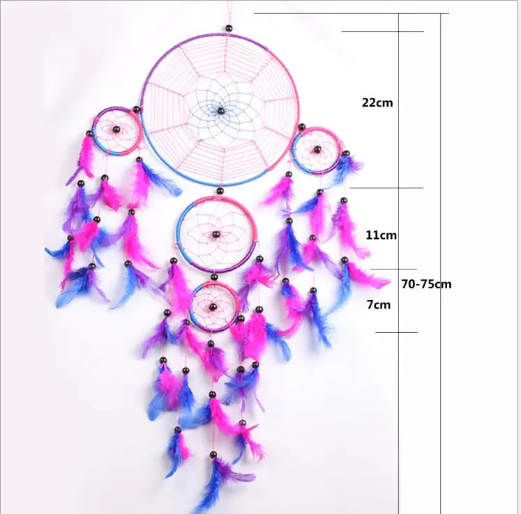 Nordic Style Dreamcatcher Wall Decor with Five Rings - Mystic Edge