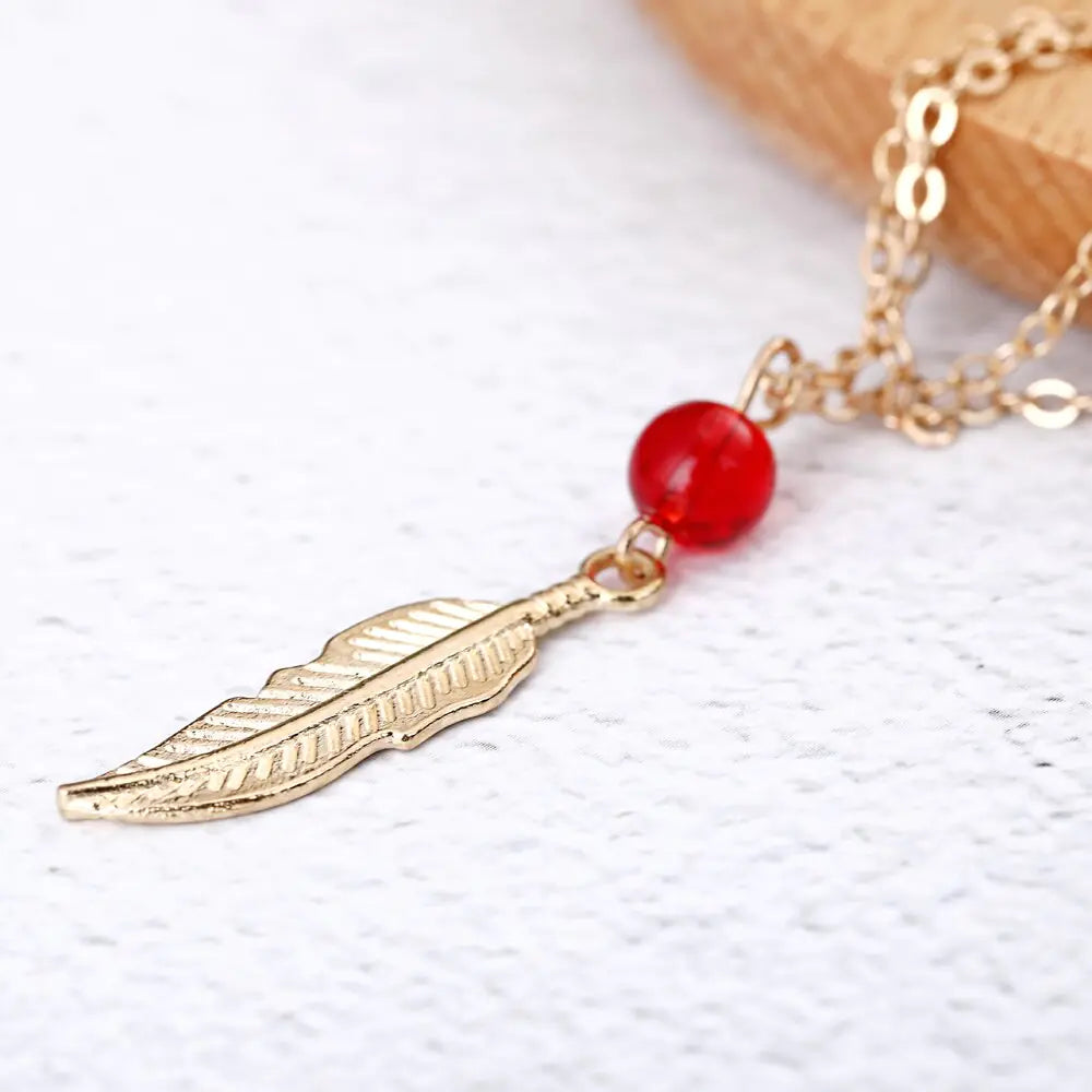 Crystal Bead Feather Anklet - Stylish Summer Accessory - Mystic Edge