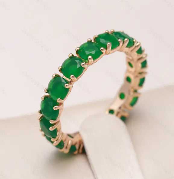 French Retro Champagne Gold Blue Ice Flower Ring - Mystic Edge