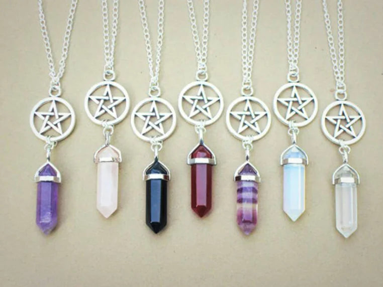 Crystal Jewelry, Natural Agate Star Pendant Necklace