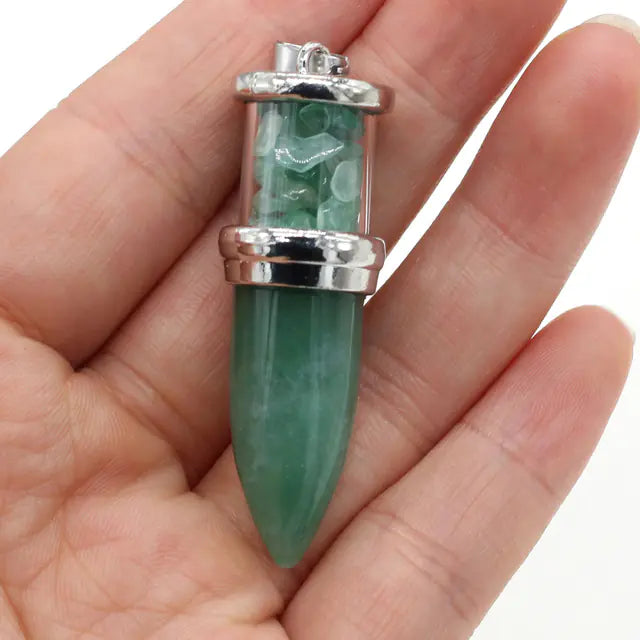 Natural Amethyst Powder Bullet Pendant Jewelry - Mystic Edge