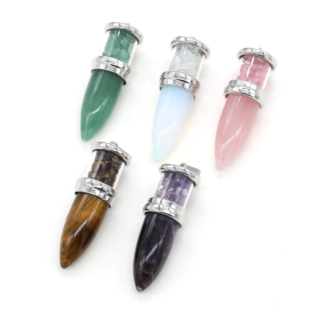 Natural Amethyst Powder Bullet Pendant Jewelry - Mystic Edge