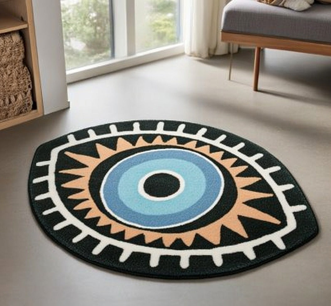 Good Energy Rug with Greek Eye Design (One Piece)