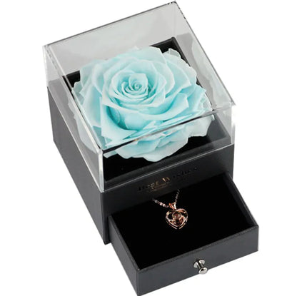 Preserved Rose Jewelry Box and Necklace