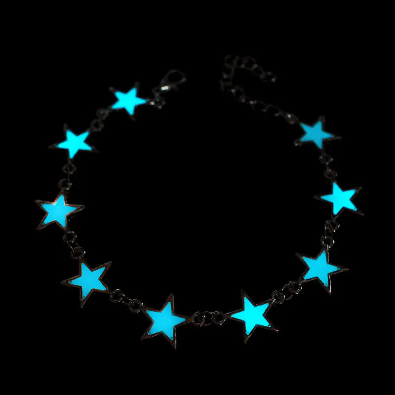 Glowing Night Jewelry: Star and Heart Bracelet