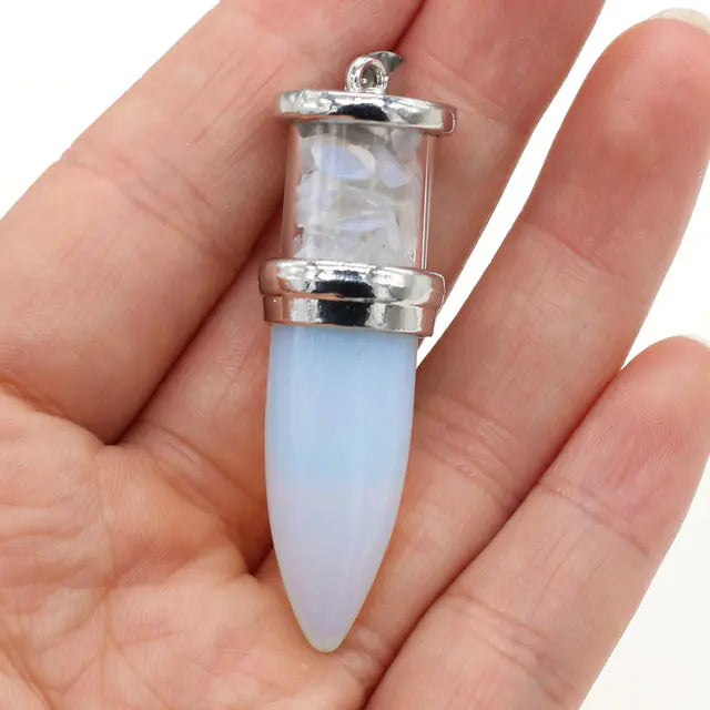 Natural Amethyst Powder Bullet Pendant Jewelry - Mystic Edge