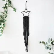 Handmade Black Star Moon Cotton Rope Dream Catcher