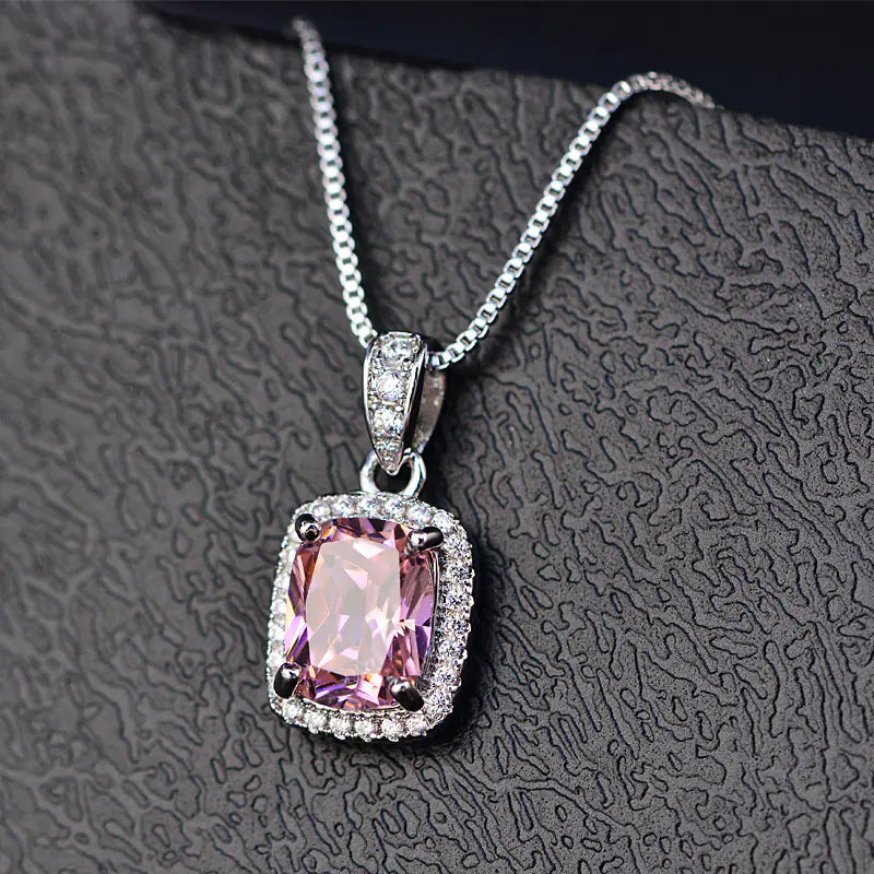 Square AAA Zircon Pendant Necklace for Women - Mystic Edge