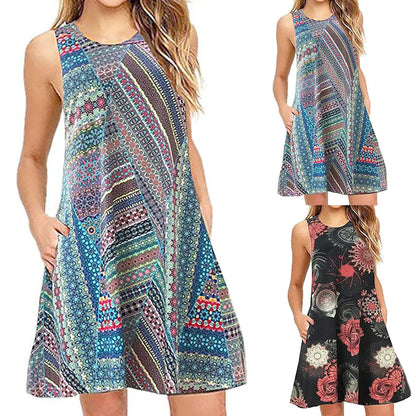 Sleeveless Relaxed Casual Back Zipper Dress - Mystic Edge