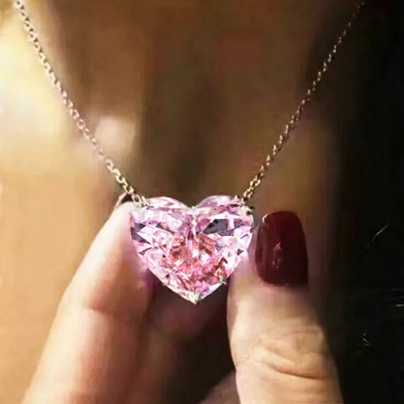 Love Necklace Single Zircon Jewelry Ladies Exquisite Clavicle Chain