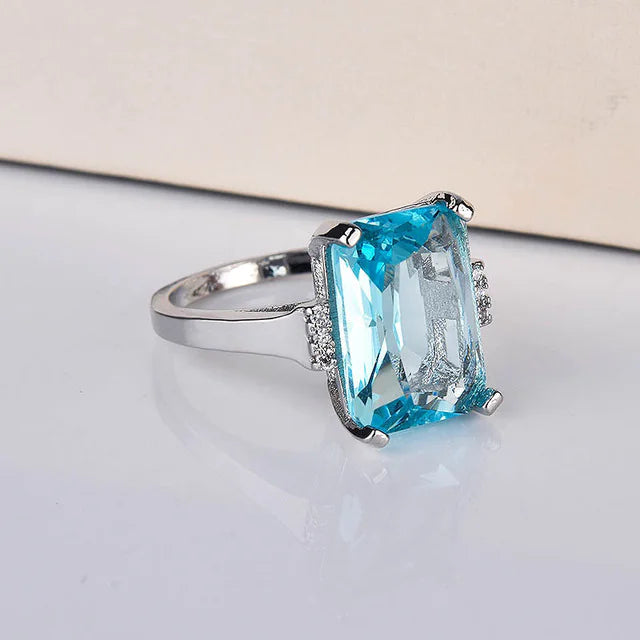 Fashionable Luxury Topaz Engagement Ring with Sapphire - Mystic Edge