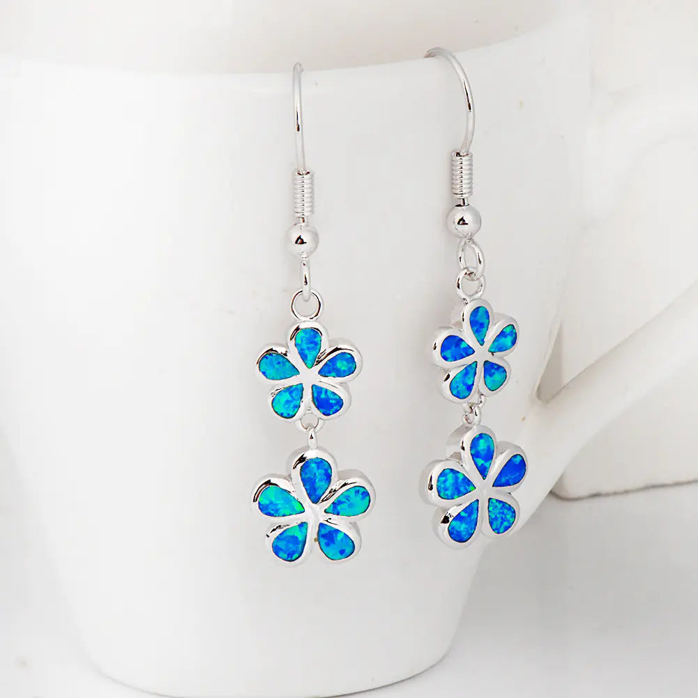 New Opal Clover Leaf Earrings - Elegant Floral Jewelry