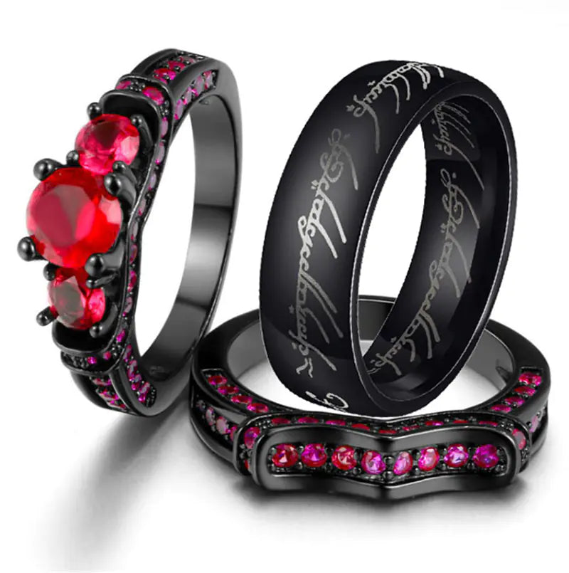 Stainless Steel Ring, Supreme Magic Ring, Black Gold Set - Mystic Edge