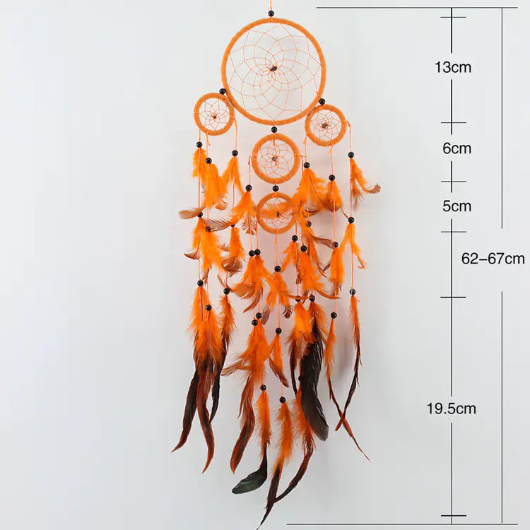 Nordic Style Dreamcatcher Wall Decor with Five Rings - Mystic Edge
