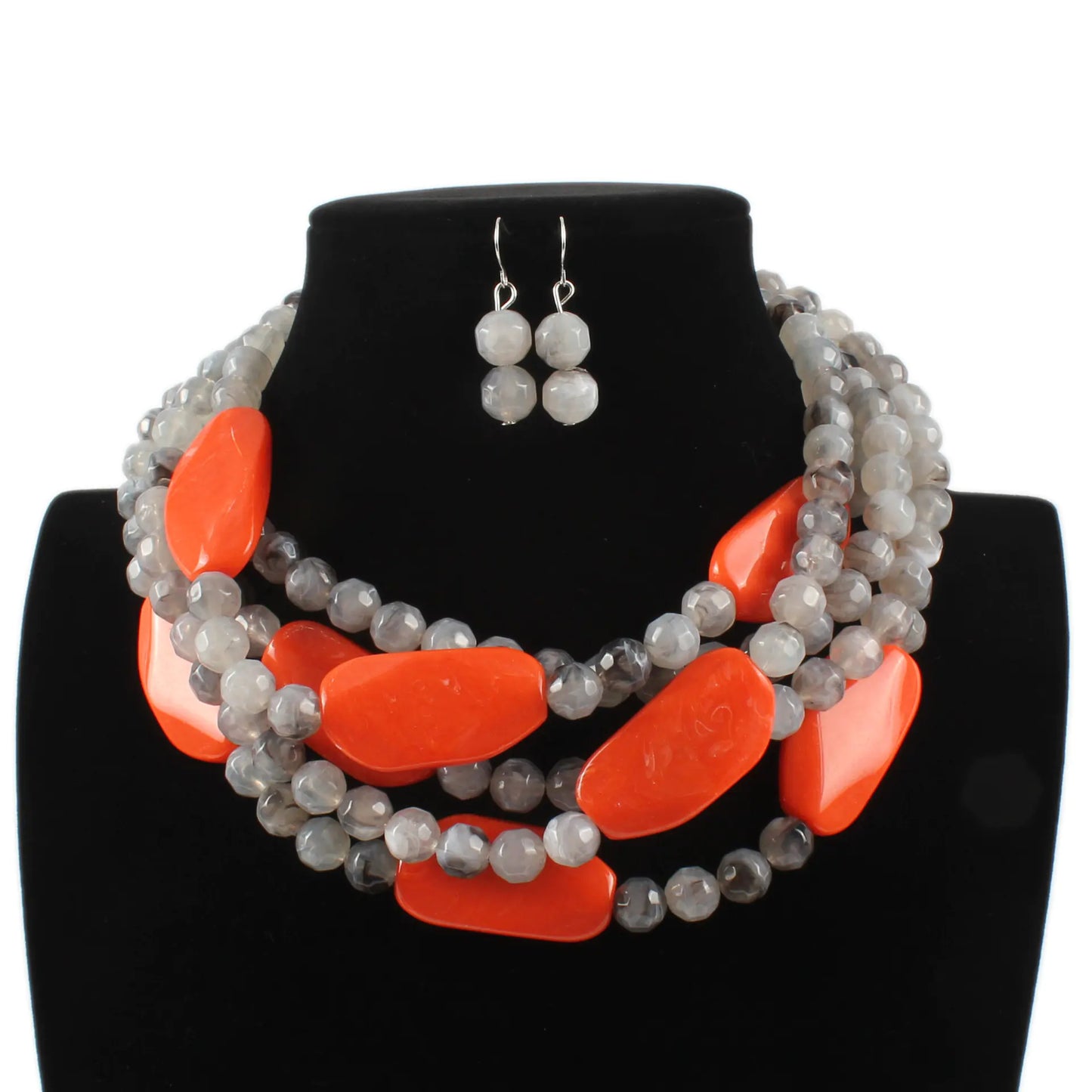 Exaggerated Resin Bead Necklace - Vintage Handmade Jewelry