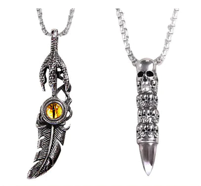 Vintage Feather Pendant Necklace for Hip Hop Style - Mystic Edge