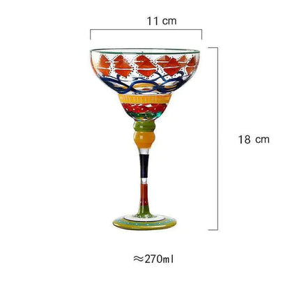 Handmade Colorful Margarita Wine Glasses for Parties