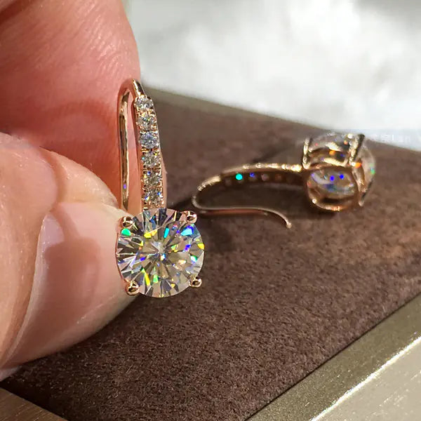 Square Ear Clips with Sparkling Zirconia Studs - Mystic Edge