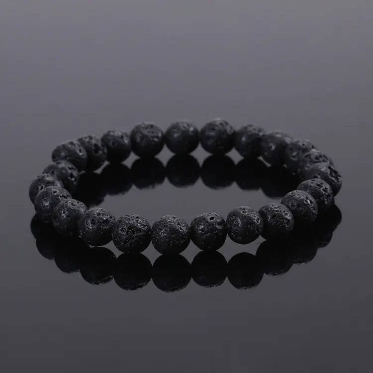 Elastic Beaded Bracelet with Natural Tiger Eye Stones - Mystic Edge