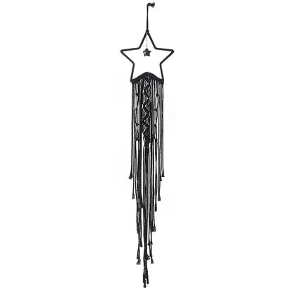 Handmade Black Star Moon Cotton Rope Dream Catcher