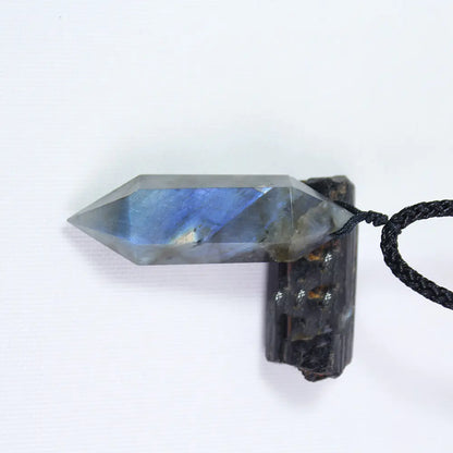 Natural Labradorite Moonstone Hexagonal Pendant Jewelry - Mystic Edge