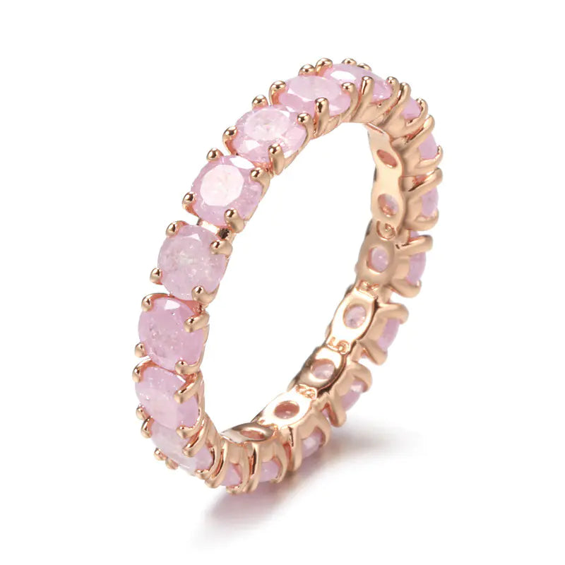 French Retro Champagne Gold Blue Ice Flower Ring - Mystic Edge
