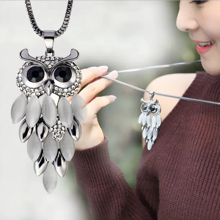 Owl Sweater Necklace, European Style Jewelry