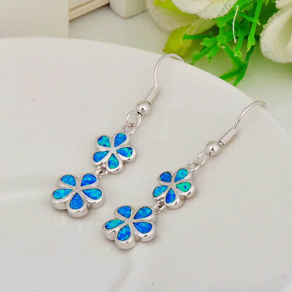 New Opal Clover Leaf Earrings - Elegant Floral Jewelry