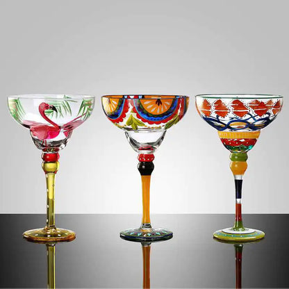 Handmade Colorful Margarita Wine Glasses for Parties