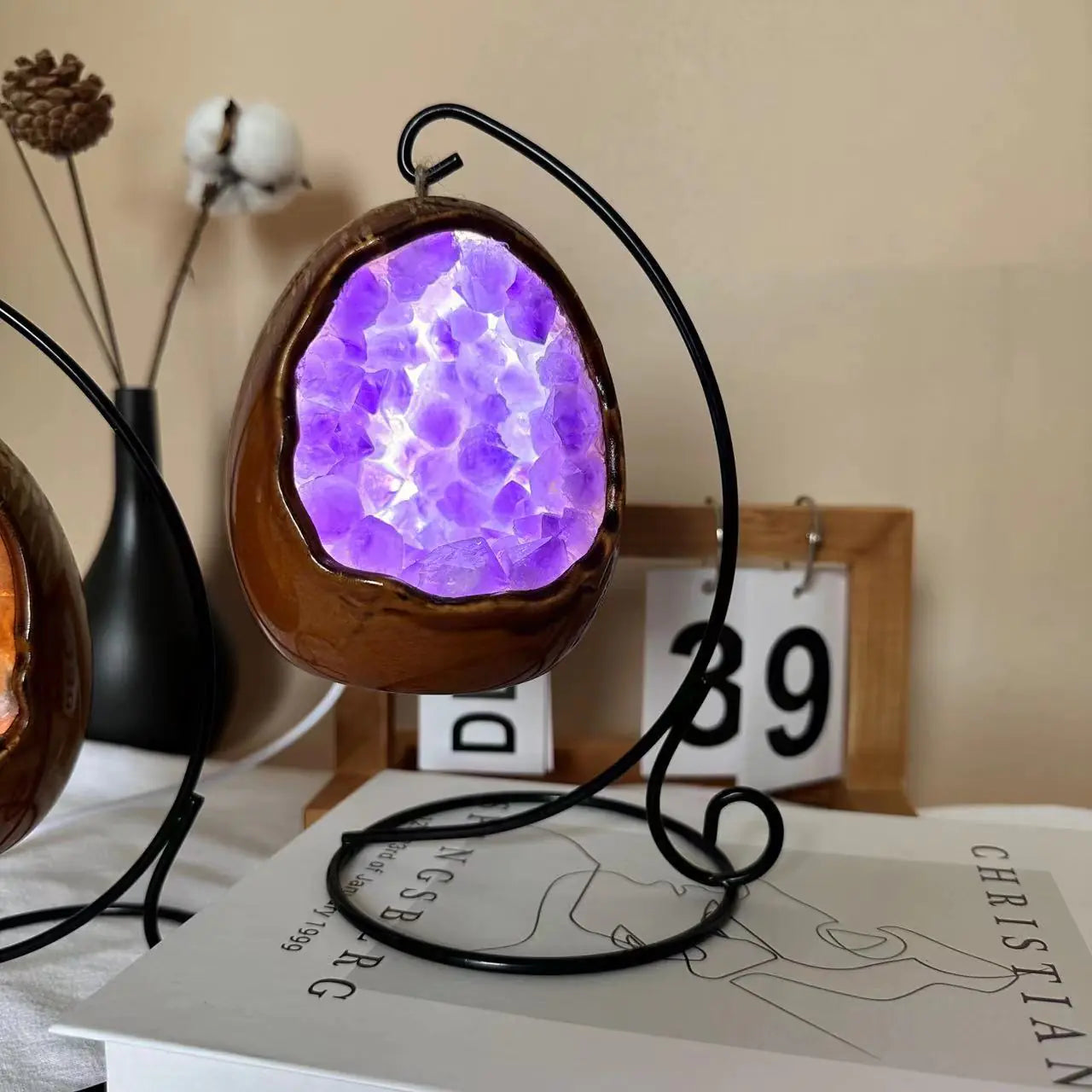 Natural Crystal Cave Dinosaur Egg USB Night Light