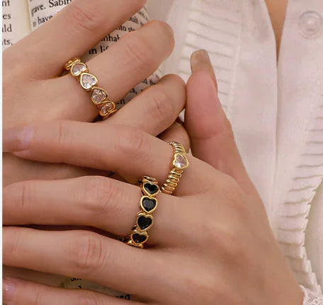 18K Gold Plated Love Heart-Shaped Ring - Mystic Edge