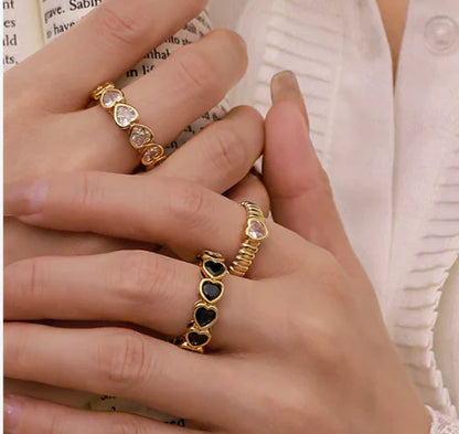 18K Gold Plated Love Heart-Shaped Ring - Mystic Edge
