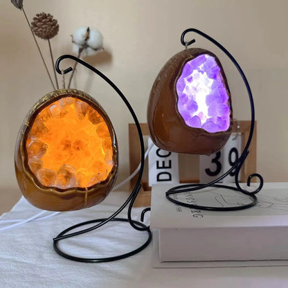 Natural Crystal Cave Dinosaur Egg USB Night Light