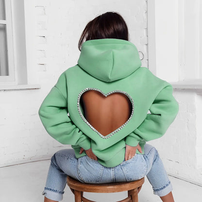 Loose Fit Women's Hooded Pullover Sweater - Mystic Edge