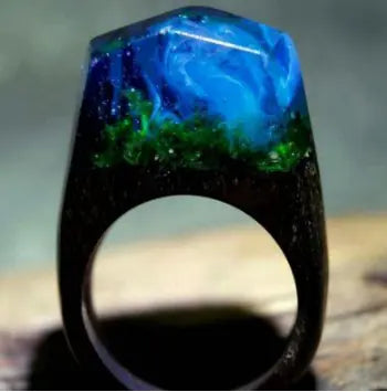 Vintage Forest Wood Ring - Retro Style Jewelry