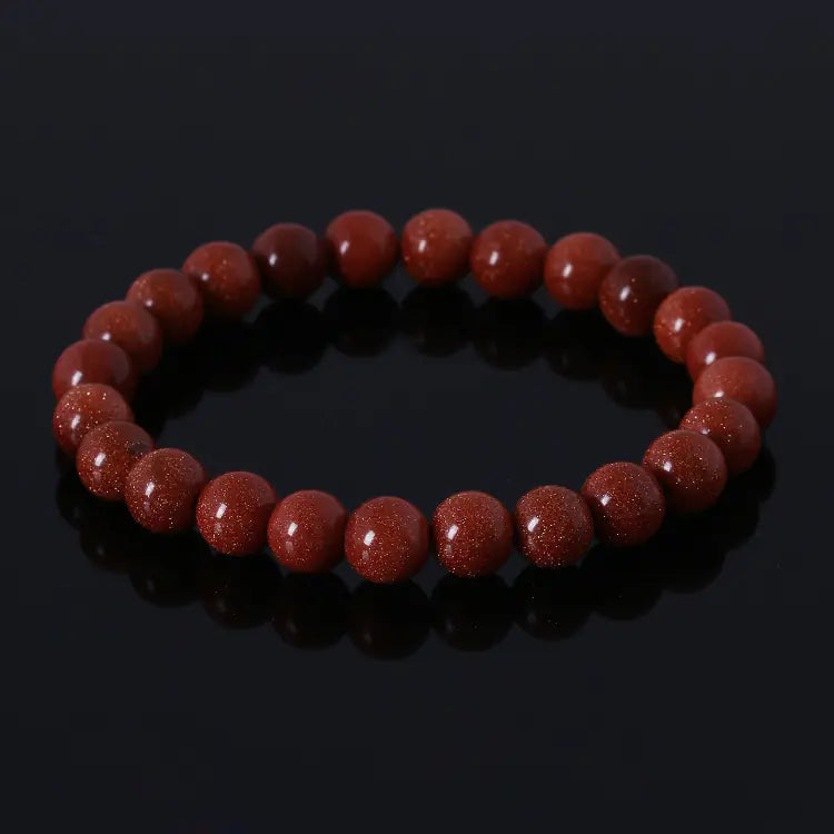 Elastic Beaded Bracelet with Natural Tiger Eye Stones - Mystic Edge
