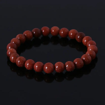 Elastic Beaded Bracelet with Natural Tiger Eye Stones - Mystic Edge