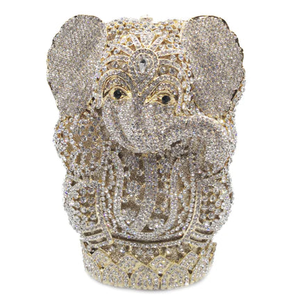 Handmade Elephant Shaped Diamond Clutch Chain Bag