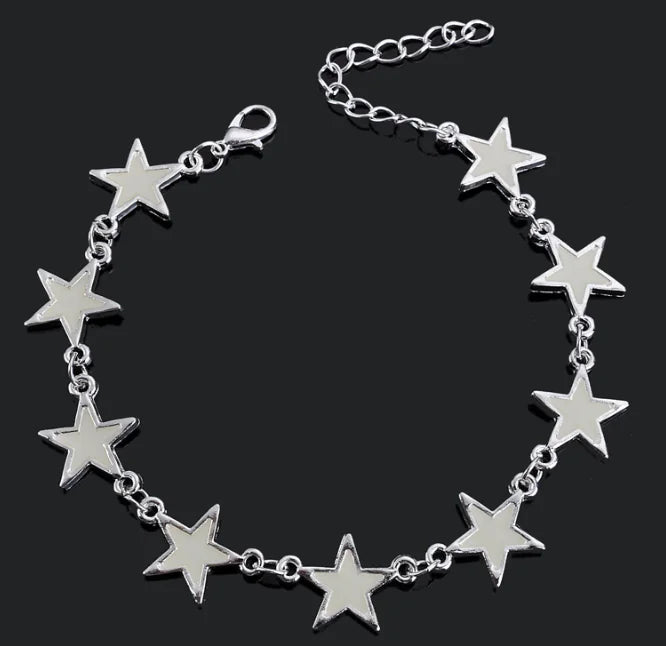 Glowing Night Jewelry: Star and Heart Bracelet