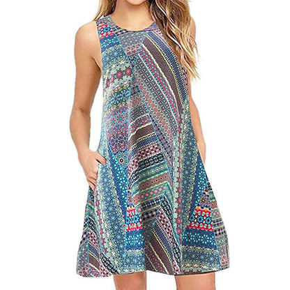 Sleeveless Relaxed Casual Back Zipper Dress - Mystic Edge