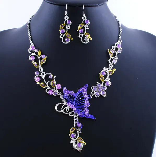 Butterfly Love Necklace Jewelry Set
