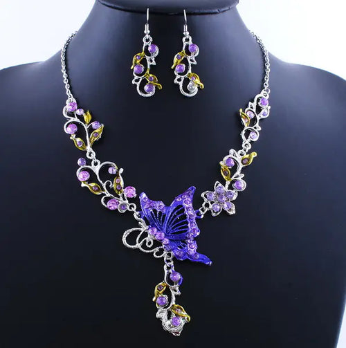 Butterfly Love Necklace Jewelry Set