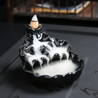 Zen Cascade Ceramic Incense Waterfall