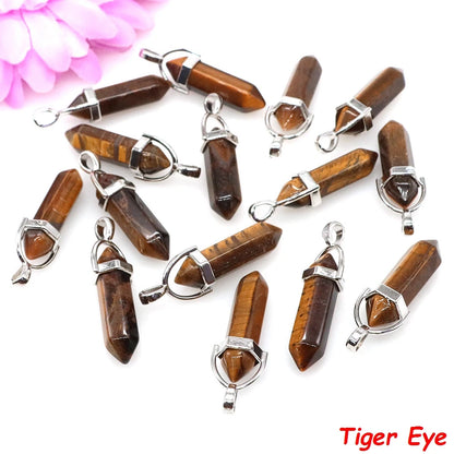 Geometric Aura Quartz Raw Crystal Pendant