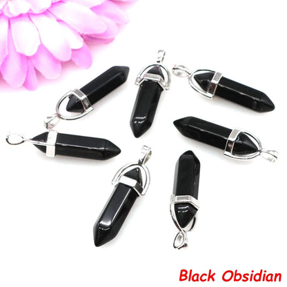 Geometric Aura Quartz Raw Crystal Pendant