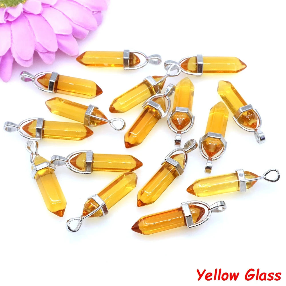 Geometric Aura Quartz Raw Crystal Pendant