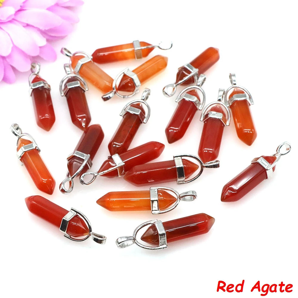 Geometric Aura Quartz Raw Crystal Pendant