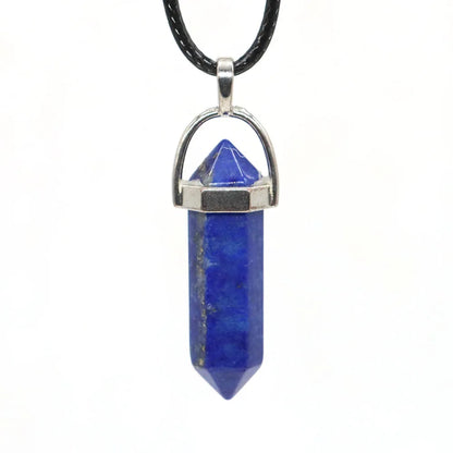 Geometric Aura Quartz Raw Crystal Pendant